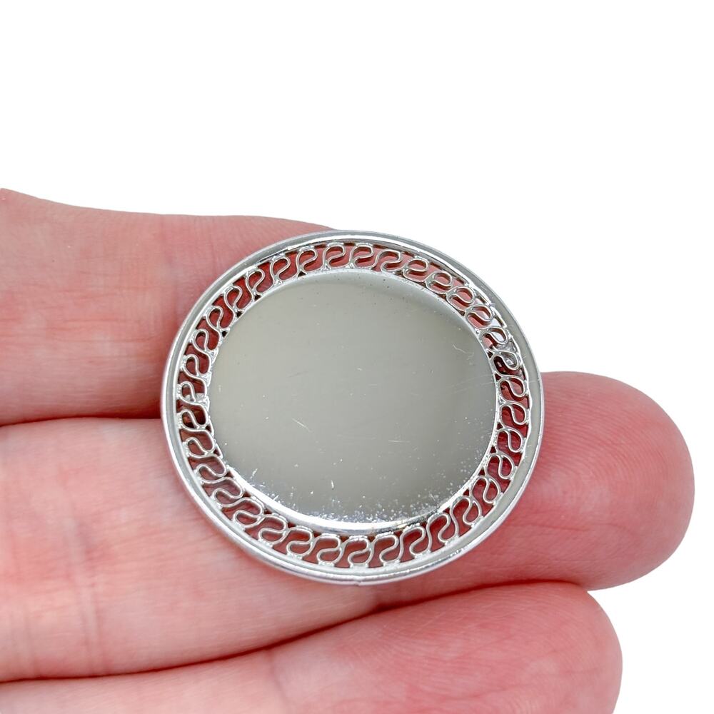 Vintage Sterling Silver 925 Round Filigree Brooch